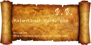 Valentinyi Valéria névjegykártya